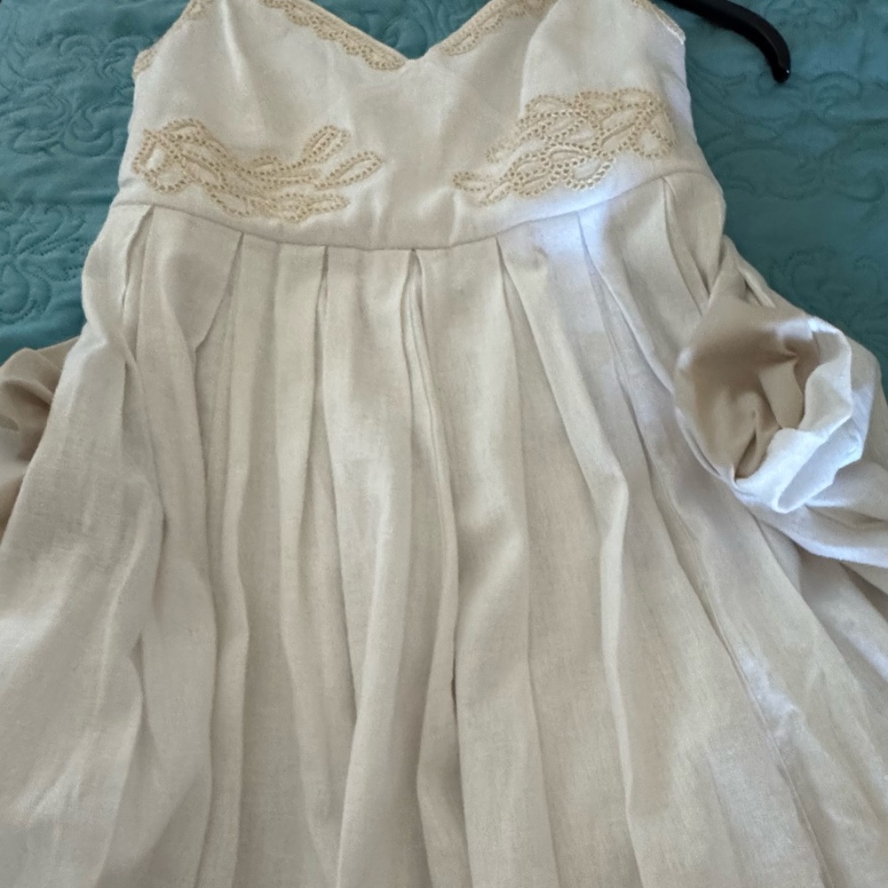 Christian LaCroix white w/ cream embroidery smocked back sundress. Size S lined - Picture 13 of 14